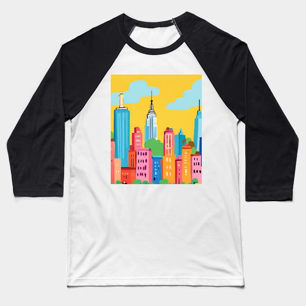 Travel to NewYork,USA ,Brafdesign Baseball T-Shirt by Brafdesign